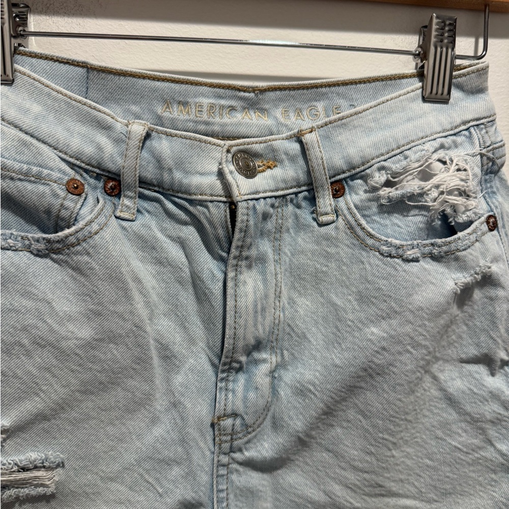 American Eagle High Rise Boyfriend Distressed Shorts - Picture 2 of 7